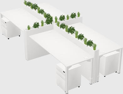 Rectangular shared desk