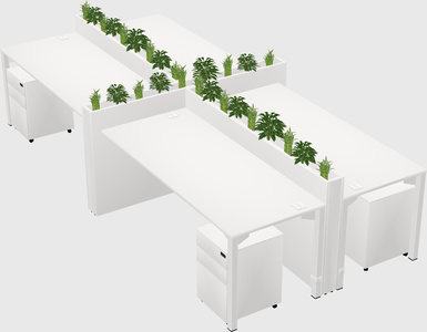 Rectangular shared desk