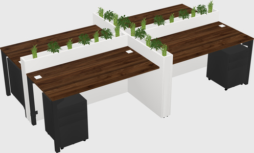 Rectangular shared desk