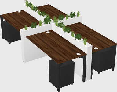Rectangular shared desk