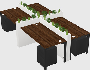 Rectangular shared desk