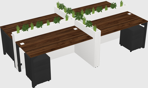 Rectangular shared desk