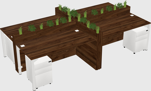 Rectangular shared desk