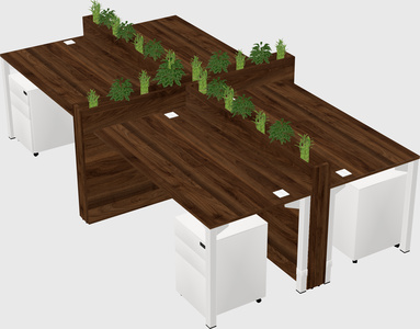 Rectangular shared desk
