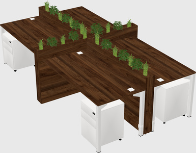 Rectangular shared desk