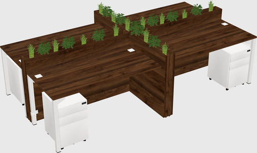 Rectangular shared desk
