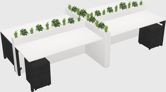 Rectangular shared desk