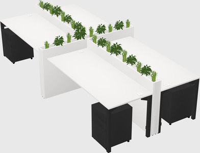 Rectangular shared desk