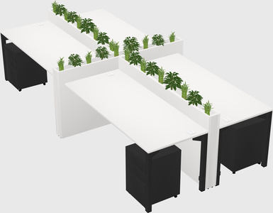 Rectangular shared desk