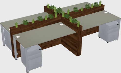 Rectangular shared desk