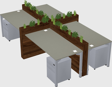 Rectangular shared desk