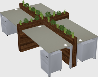 Rectangular shared desk