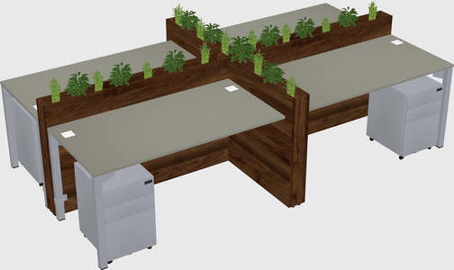 Rectangular shared desk