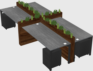 Rectangular shared desk