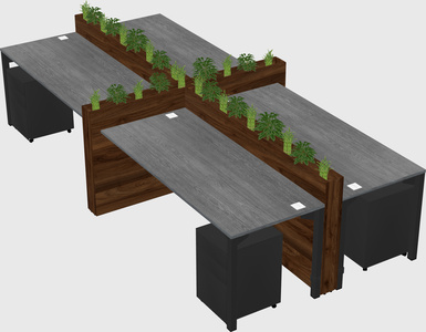 Rectangular shared desk