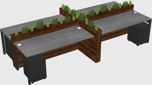 Rectangular shared desk