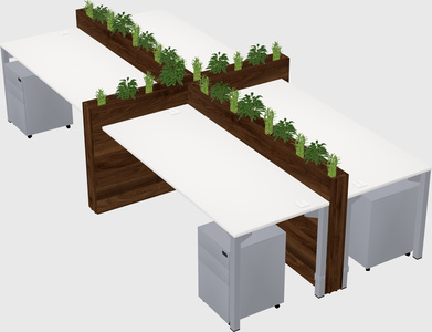 Rectangular shared desk