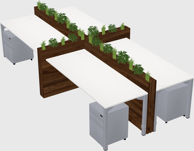 Rectangular shared desk