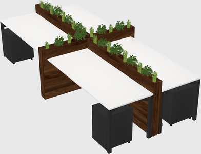 Rectangular shared desk
