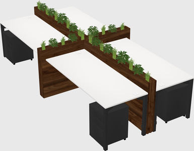 Rectangular shared desk