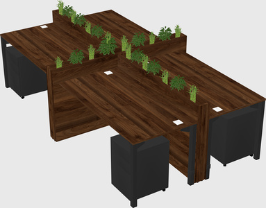 Rectangular shared desk