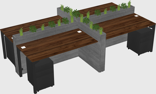 Rectangular shared desk