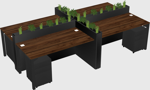Rectangular shared desk