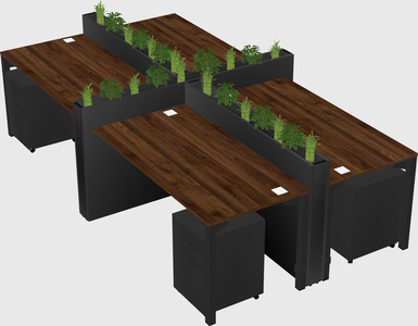 Rectangular shared desk