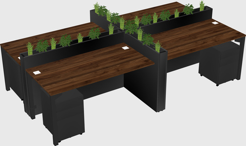 Rectangular shared desk