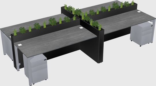 Rectangular shared desk