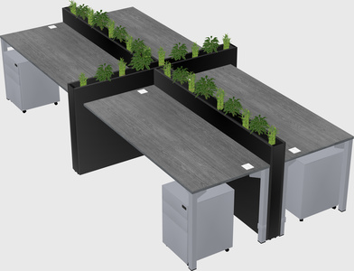 Rectangular shared desk