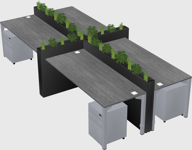 Rectangular shared desk