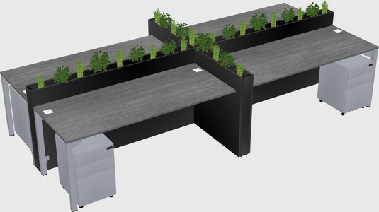 Rectangular shared desk