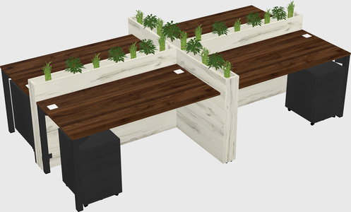 Rectangular shared desk