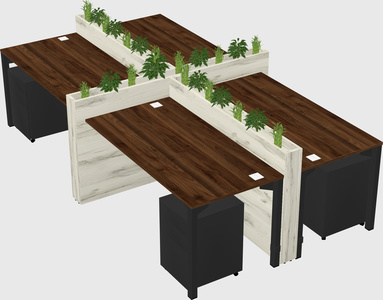 Rectangular shared desk