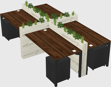 Rectangular shared desk