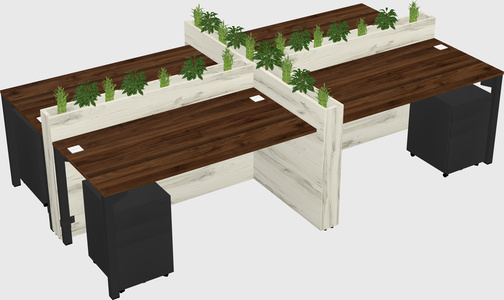Rectangular shared desk