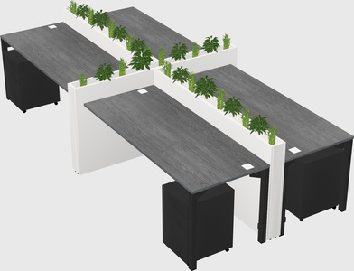 Rectangular shared desk