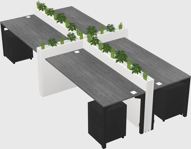 Rectangular shared desk