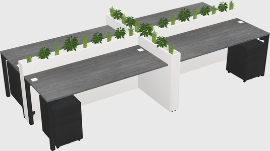 Rectangular shared desk