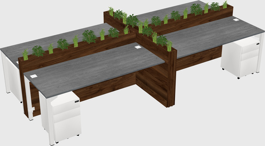 Rectangular shared desk