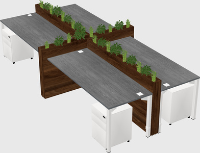 Rectangular shared desk