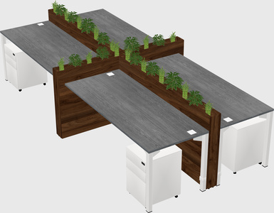 Rectangular shared desk