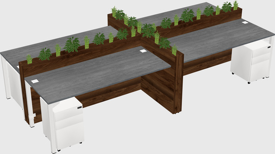 Rectangular shared desk