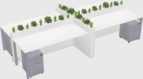 Rectangular shared desk