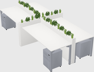 Rectangular shared desk