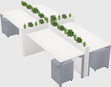 Rectangular shared desk
