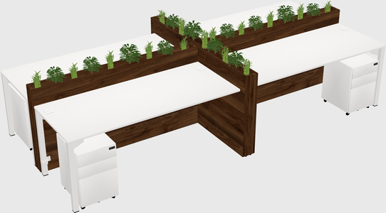 Rectangular shared desk