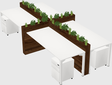 Rectangular shared desk