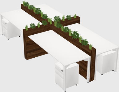 Rectangular shared desk